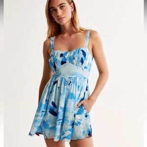 🔥Closet Clearout!🔥 Abercrombie & Fitch Floral Ruched Chiffon Babydoll Dress